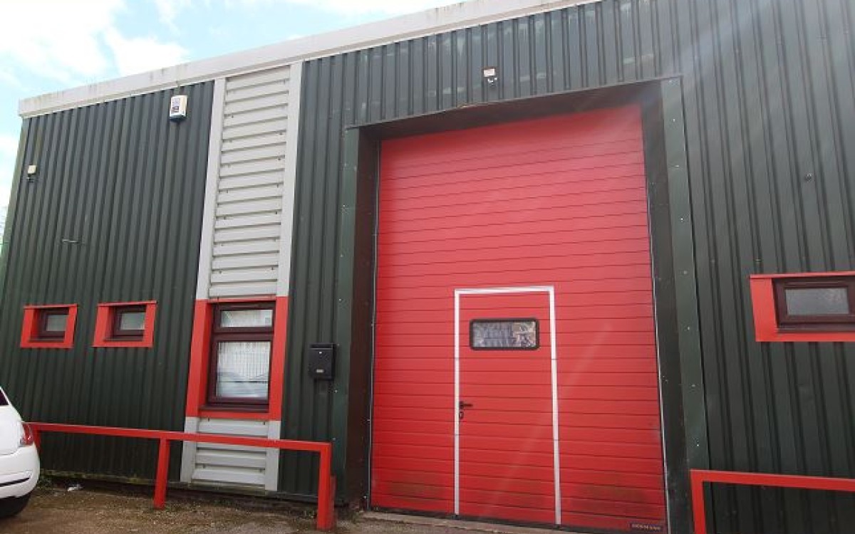 Front Entrance With Pedestrian & Roller Door